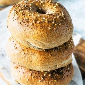 Homemade Sourdough Everything Bagels