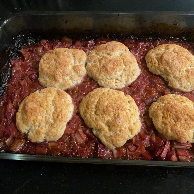 Roasted Rhubarb Cobbler